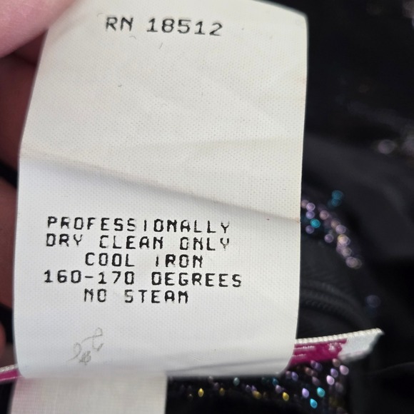 Vtg 80s Nadine Metallic Shimmering Chevron Gown, Black, Juniors 5, Style 1133 - Picture 5 of 16